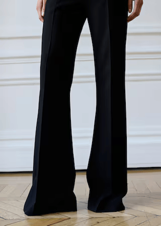 High-waist flared trousers